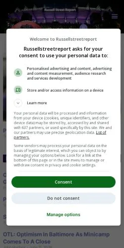 Anteprima del sito Russell Street Report, media di Stati Uniti per articoli sponsorizzati