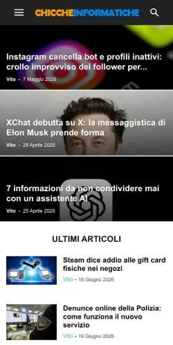 スポンサード記事向けのイタリアメディア、Chiccheinformaticheのサイトプレビュー