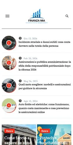 Aperçu du site Finanza Mia, média de Italie pour articles sponsorisés
