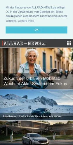 Anteprima del sito Allrad-News, media di Germania per articoli sponsorizzati