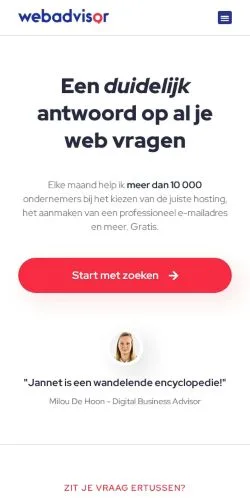 Forhåndsvisning av nettstedet Webadvisor, medium fra Belgia for sponsede artikler