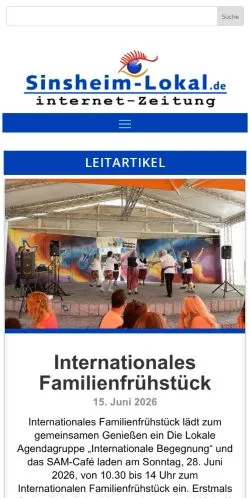 Anteprima del sito Sinsheim Lokal, media di Germania per articoli sponsorizzati