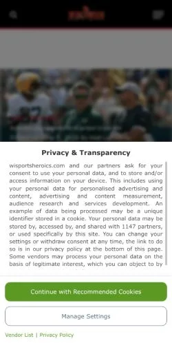 Anteprima del sito Wisconsin Sports Heroics, media di Stati Uniti per articoli sponsorizzati