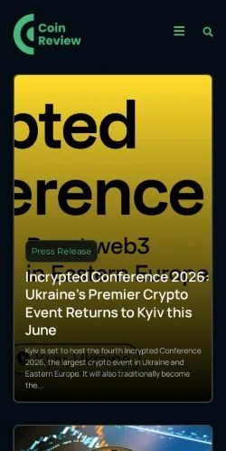 Anteprima del sito Coin Review News, media di Stati Uniti per articoli sponsorizzati