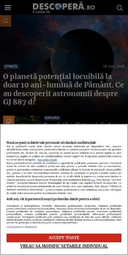 Sponsorlu makaleler için Romanya medyası Descopera sitesinin önizlemesi