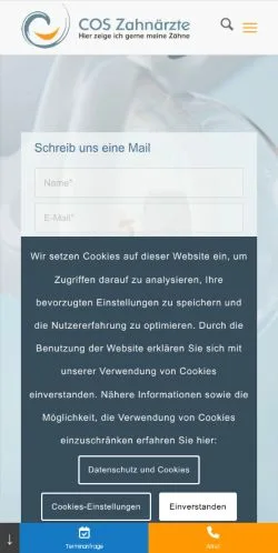 Anteprima del sito COS Zahnärzte Hannover, media di Germania per articoli sponsorizzati