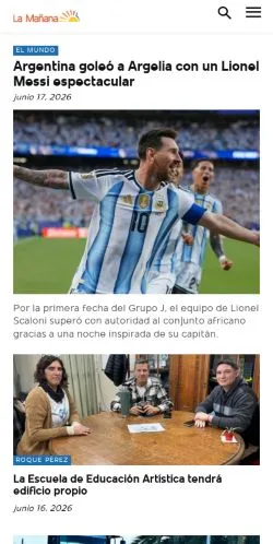 Anteprima del sito La Mañana, media di Argentina per articoli sponsorizzati