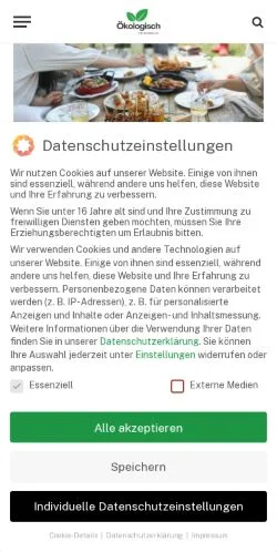 스폰서 기사용 독일 매체 Oekologisch Erfolgreich 사이트 미리보기