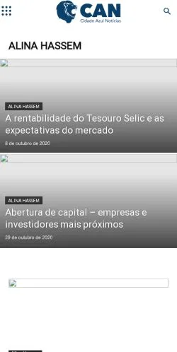 Anteprima del sito Cidade Azul Notícias, media di Brasile per articoli sponsorizzati