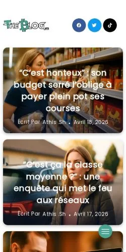 Anteprima del sito The ₿log, media di Francia per articoli sponsorizzati