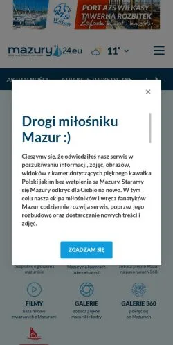 Podgląd witryny Mazury24, medium z kraju Polska do artykułów sponsorowanych
