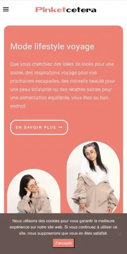 Vista previa del sitio Pinketcetera, medio de Francia para artículos patrocinados