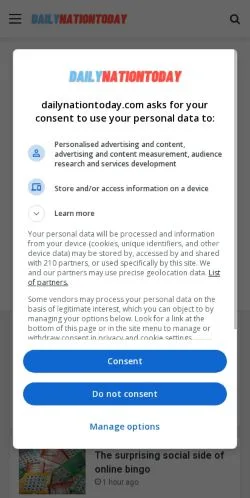 Vista previa del sitio DailyNationToday, medio de Estados Unidos para artículos patrocinados