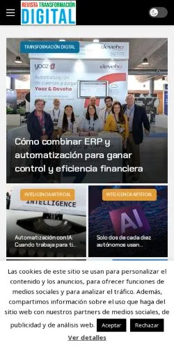 Anteprima del sito Revista Transformación Digital, media di Spagna per articoli sponsorizzati