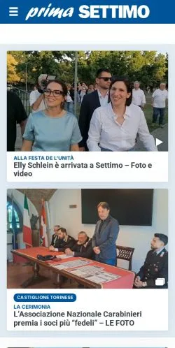 Aperçu du site Prima Settimo, média de Italie pour articles sponsorisés