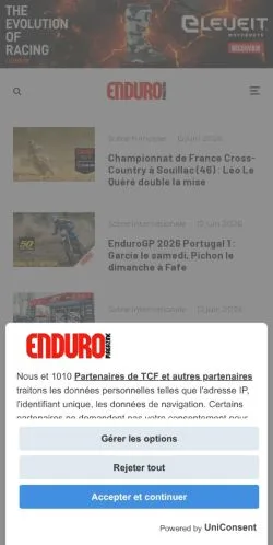 Anteprima del sito Enduro Magazine, media di Francia per articoli sponsorizzati