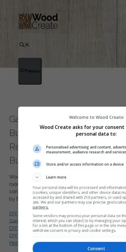 Sponsorlu makaleler için Birleşik Krallık medyası Wood Create sitesinin önizlemesi