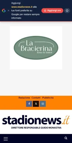 Anteprima del sito StadioNews, media di Italia per articoli sponsorizzati