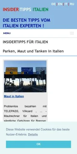 Anteprima del sito Italien Insider, media di Germania per articoli sponsorizzati