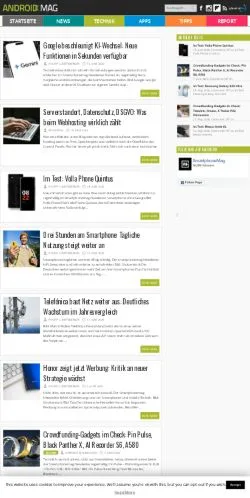 スポンサード記事向けのドイツメディア、Androidmagのサイトプレビュー