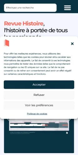 Anteprima del sito Revue Histoire, media di Francia per articoli sponsorizzati
