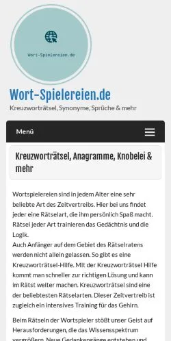 Vista previa del sitio Wort-Spielereien, medio de Alemania para artículos patrocinados