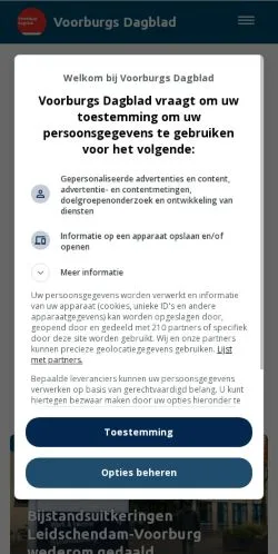 Anteprima del sito Voorburgs Dagblad, media di Paesi Bassi per articoli sponsorizzati