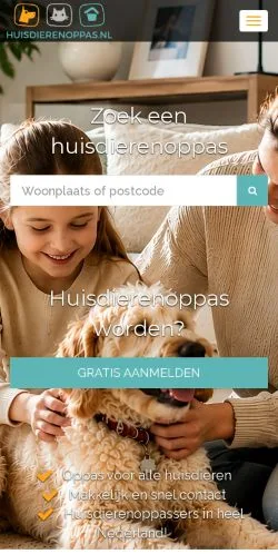 Podgląd witryny Huisdierenoppas, medium z kraju Holandia do artykułów sponsorowanych