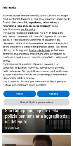 Anteprima del sito Gazzetta Di Siena, media di Italia per articoli sponsorizzati
