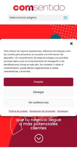 Preview of the CoMsentido website, a media outlet in Spain for sponsored articles