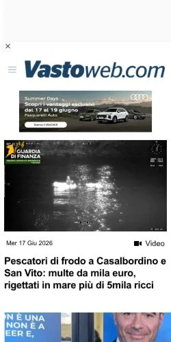 Förhandsvisning av webbplatsen VastoWeb, medium i Italien för sponsrade artiklar