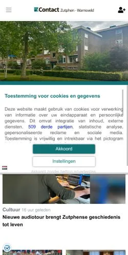 Anteprima del sito Contact Zutphen, media di Paesi Bassi per articoli sponsorizzati