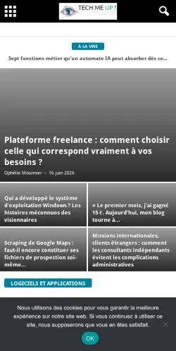 Vorschau der Website Tech Me Up, Medium aus Frankreich für gesponserte Artikel