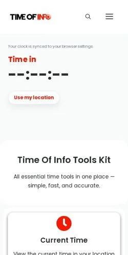 Forhåndsvisning av nettstedet Time Of Info, medium fra USA for sponsede artikler