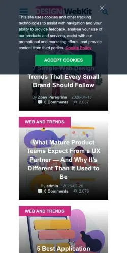 Aperçu du site DesignWebKit, média de États-Unis pour articles sponsorisés