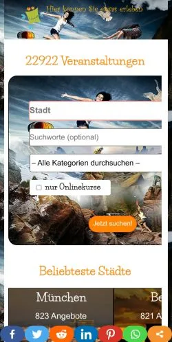 Anteprima del sito Veranstaltungen Regional, media di Germania per articoli sponsorizzati
