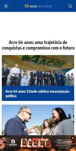 Anteprima del sito Ecos da Notícia, media di Brasile per articoli sponsorizzati
