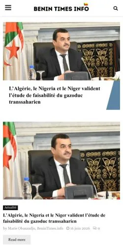 Anteprima del sito Benintimes Info, media di Francia per articoli sponsorizzati