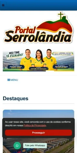 Anteprima del sito Portal Serrolândia, media di Brasile per articoli sponsorizzati