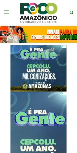 Voorbeeld van de site Foco Amazonico, medium uit Brazilië voor gesponsorde artikelen