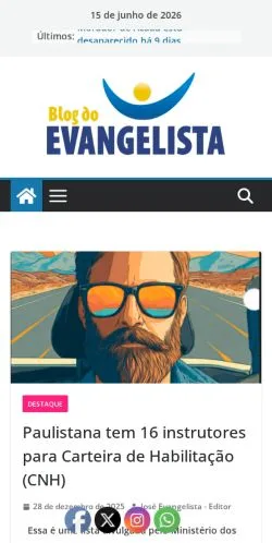 Podgląd witryny Blog do Evangelista, medium z kraju Brazylia do artykułów sponsorowanych