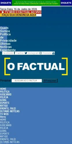 Podgląd witryny O Factual, medium z kraju Brazylia do artykułów sponsorowanych