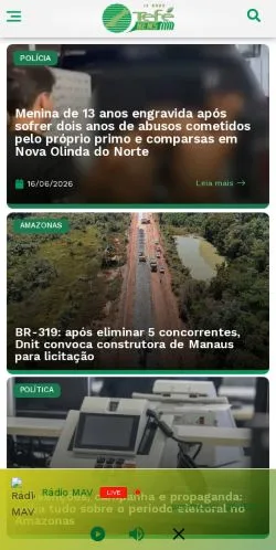 Anteprima del sito Tefé News, media di Brasile per articoli sponsorizzati