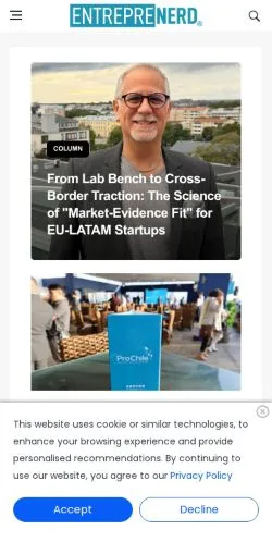 Forhåndsvisning af EntrepreNerd, medie fra Spanien til sponsorerede artikler