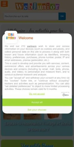 Vista previa del sitio WebJunior, medio de Francia para artículos patrocinados