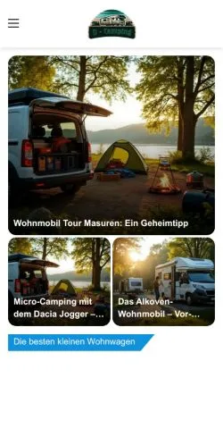 Sponsorlu makaleler için Almanya medyası D-Camping sitesinin önizlemesi