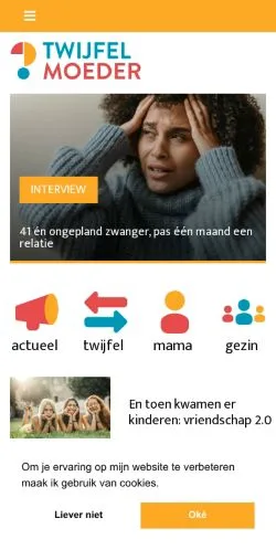 Anteprima del sito Twijfelmoeder, media di Paesi Bassi per articoli sponsorizzati