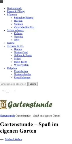 Vista previa del sitio Gartenstunde, medio de Alemania para artículos patrocinados