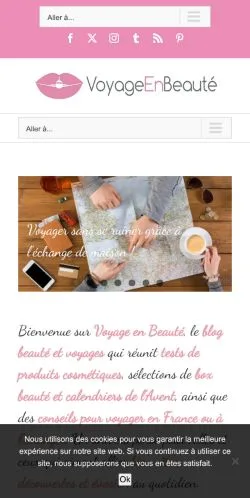Anteprima del sito Voyage En Beauté, media di Francia per articoli sponsorizzati
