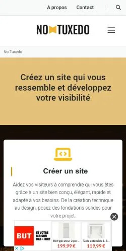 Aperçu du site No Tuxedo, média de France pour articles sponsorisés